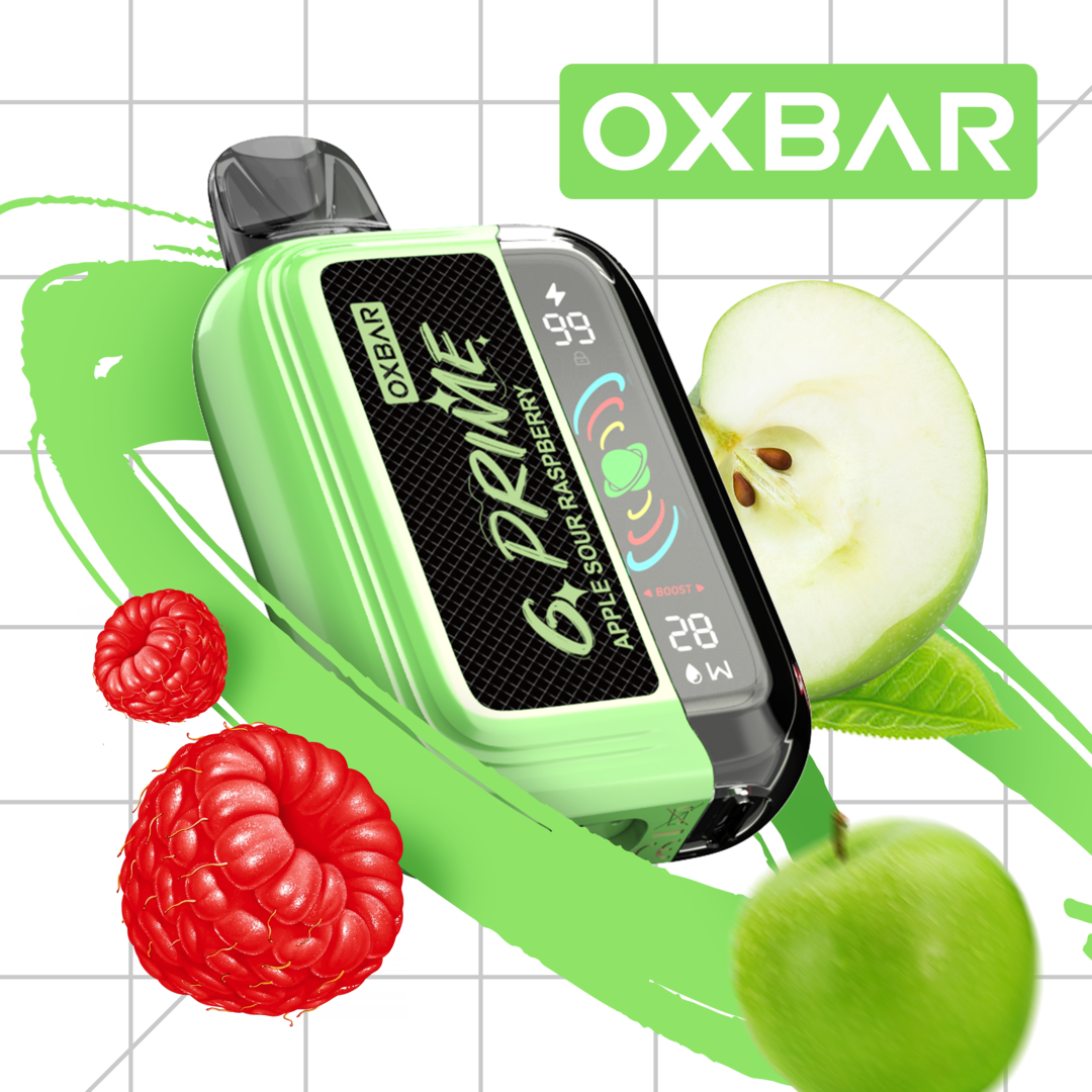OXBAR GPRIME 25 000 PUFF 5% - APPLE SOUR RASPBERRY