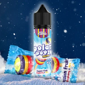 VAPOLOGY POLAR POPZ - PASSION FRUIT, RASPBERRY & PINE LONG FILL 60ml Capacity (30ml Flavor Concentrate)