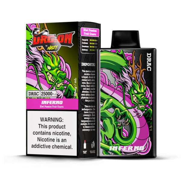 NASTY DRAG-ON 25 000 PUFF 5% - INFERNO (KIWI PASSIONFRUIT GUAVA)