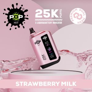 POPHITS 25 000 PUFF 5% - STRAWBERRY MILK