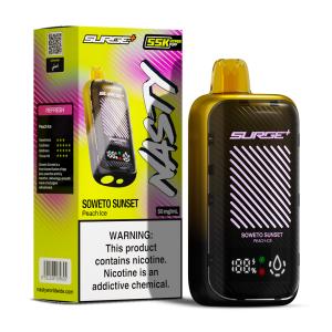 NASTY 55K PUFF (SURGE 55 000) 5% - PEACH ICE ( SOWETO SUNSET )