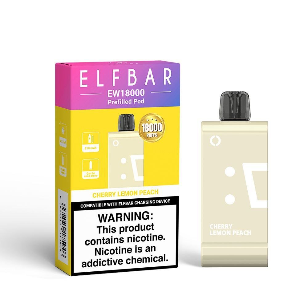 ELFBAR EW18 000 REPLACEMENT POD 5% - CHERRY LEMON PEACH