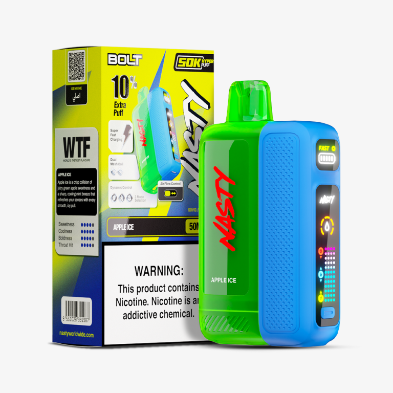 NASTY BOLT 50 000 PUFF 5% - APPLE ICE
