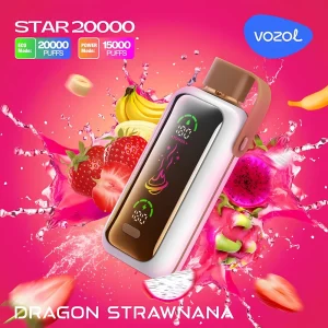 VOZOL STAR 20 000 PUFF 5% - DRAGON STRAWNANA