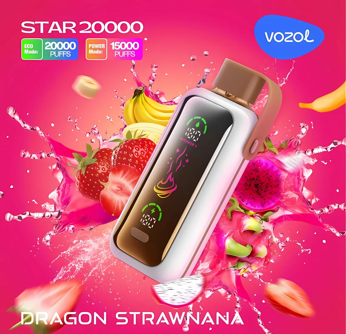 VOZOL STAR 20 000 PUFF 5% - DRAGON STRAWNANA