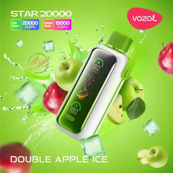 VOZOL STAR 20 000 PUFF 5% - DOUBLE APPLE ICE