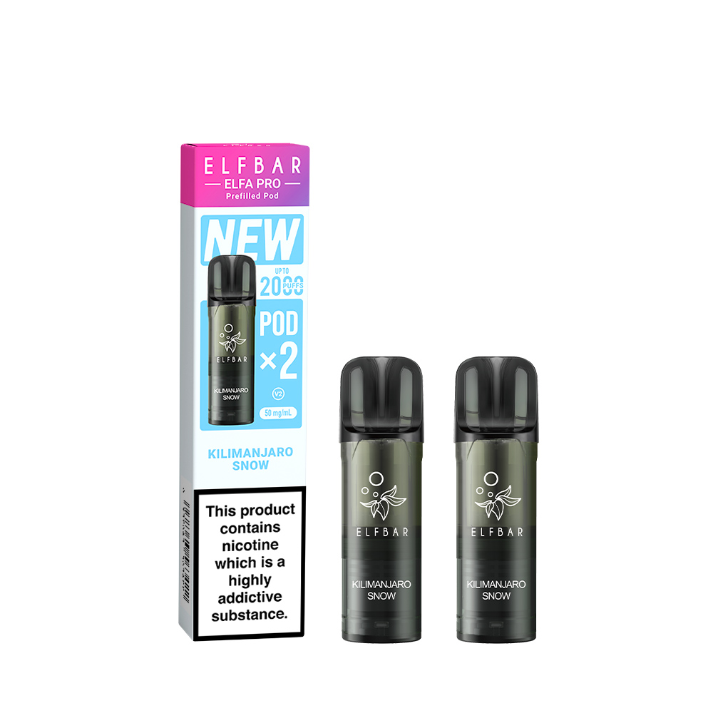 ELFBAR ELFA MASTER REPLACEMENT POD (PRO V2 2x 2ml PUFF PREFILLED PODS 5%) - KILIMANJARO SNOW