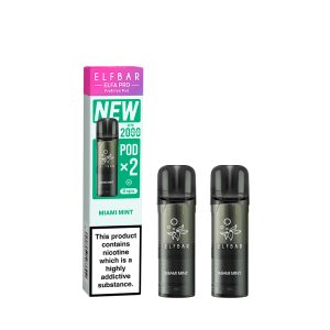 ELFBAR ELFA MASTER REPLACEMENT POD (PRO V2 2x 2ml PUFF PREFILLED PODS 5%) - MIAMI MINT