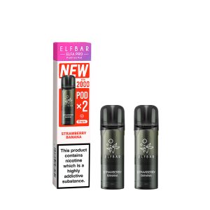 ELFBAR ELFA MASTER REPLACEMENT POD (PRO V2 2x 2ml PUFF PREFILLED PODS 5%) - STRAWBERRY BANANA