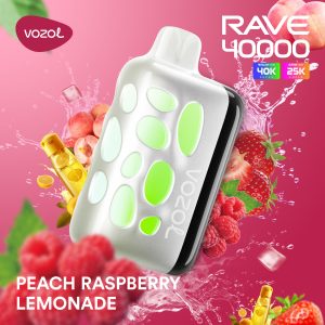 VOZOL RAVE 40K PUFF 5% - PEACH RASPBERRY LEMONADE
