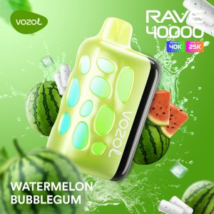 VOZOL RAVE 40K PUFF 5% - WATERMELON BUBBLEGUM
