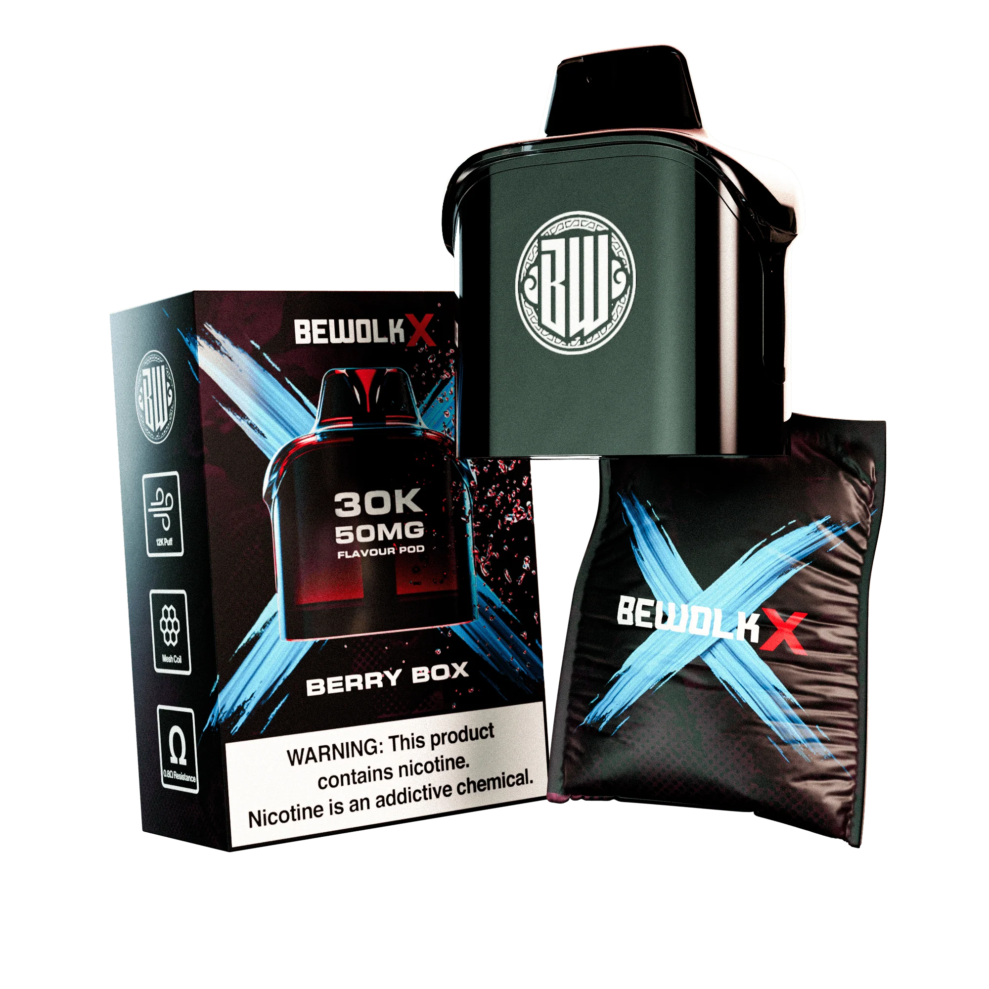 BEWOLK X 30K REPLACEMENT POD 50MG - BERRY BOX
