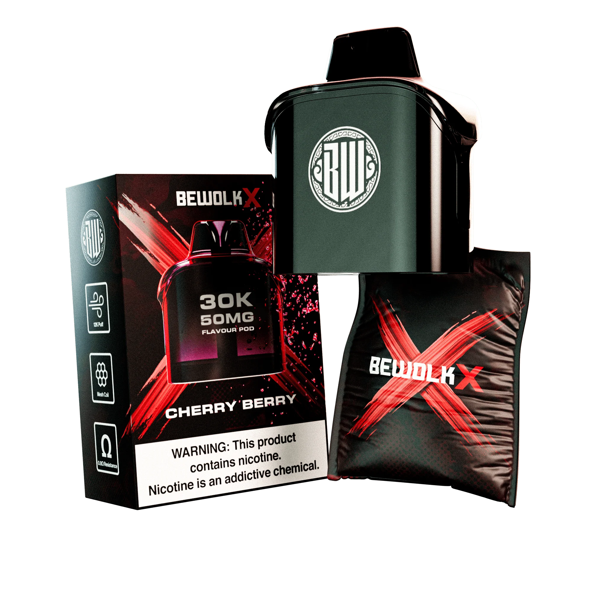BEWOLK X 30K REPLACEMENT POD 50MG - CHERRY BERRY