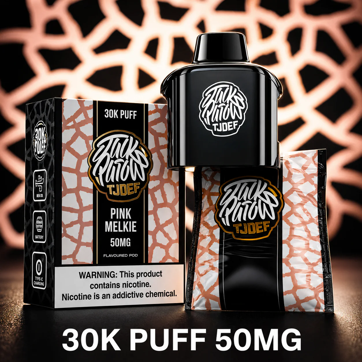 JACK PAROW TJOEF 30K REPLACEMENT POD 50MG (POD ONLY) - PINK MELKIE